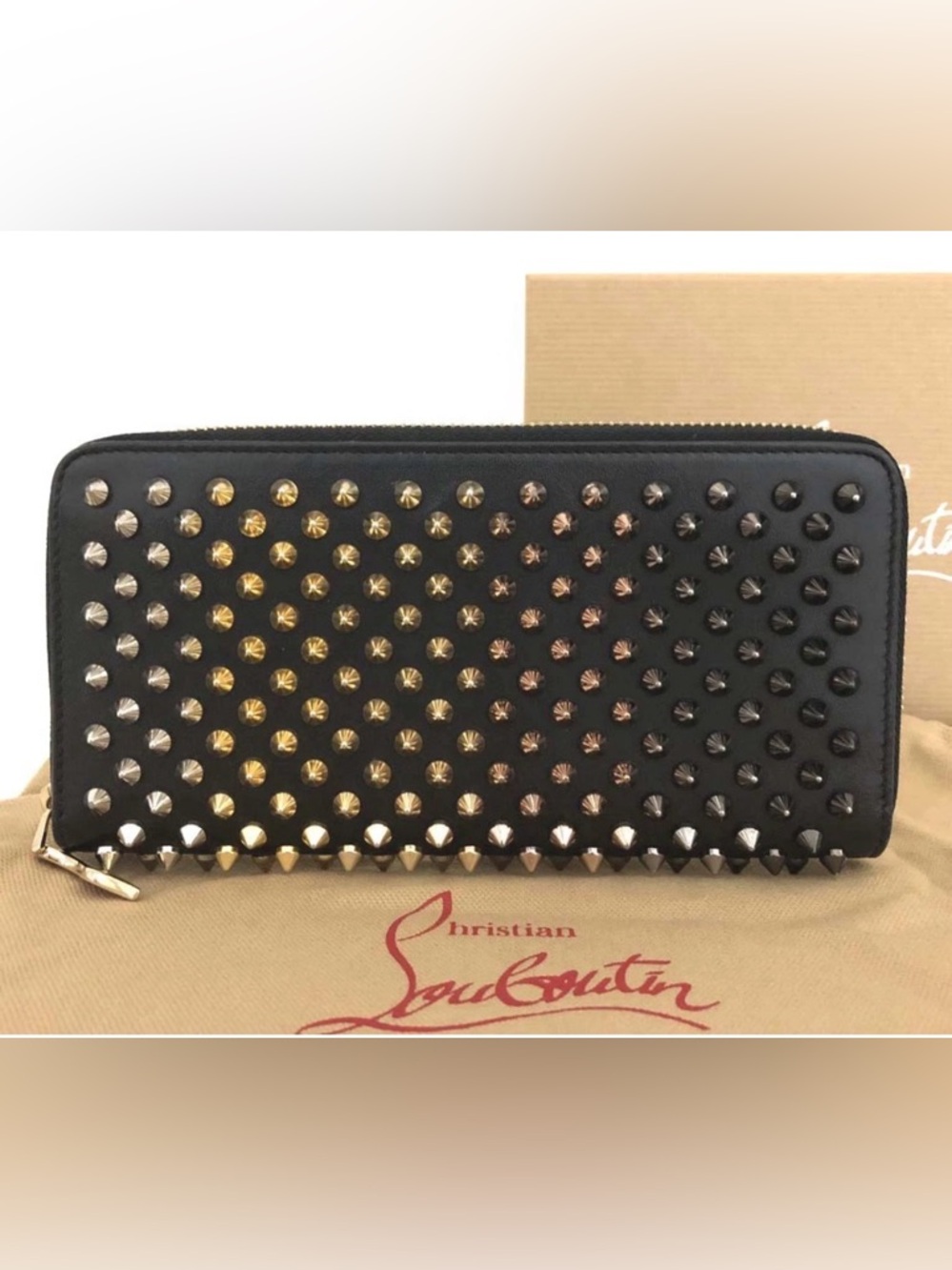 Christian Louboutin Spike Panettone Leather Wallet